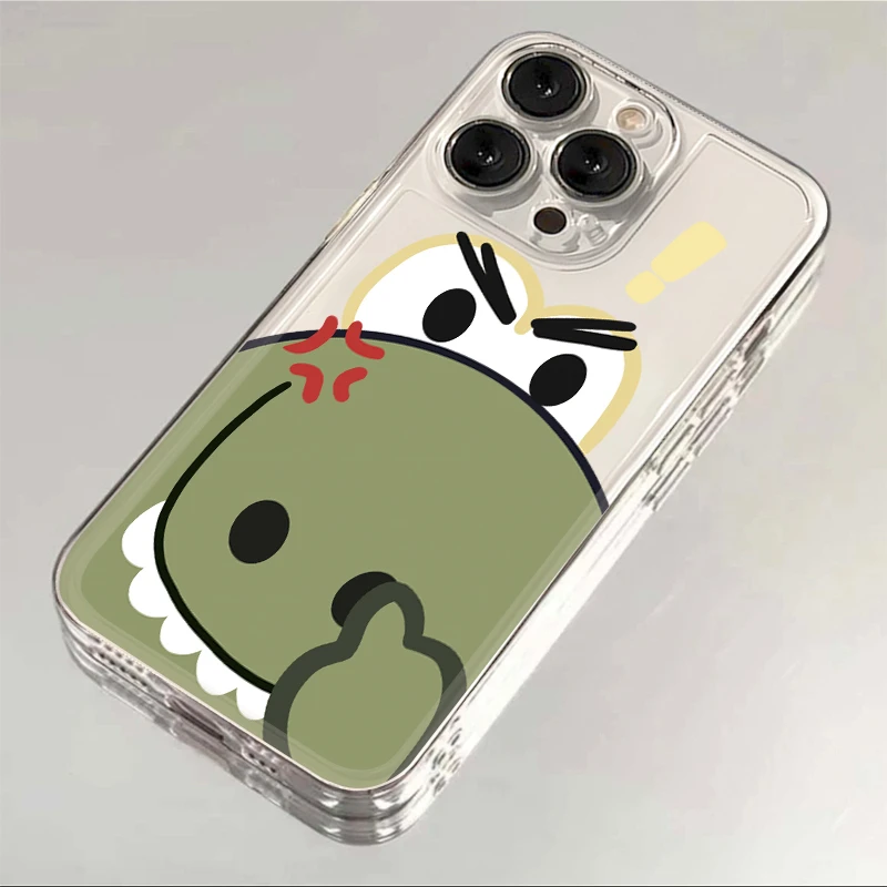 挖鼻鳄鱼iphone15/14promax苹果13透明手机壳12/11趣味x/xr卡通7p