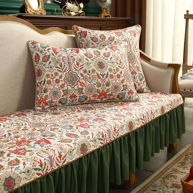 欧式简约轻奢沙发垫高档美式田园风防滑四季通用