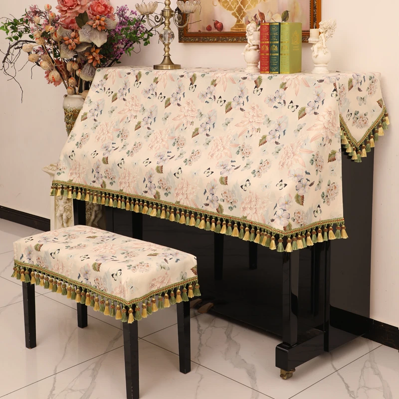 24年新款钢琴罩防尘琴键布盖布立式通用琴披轻奢高档北欧简约现代