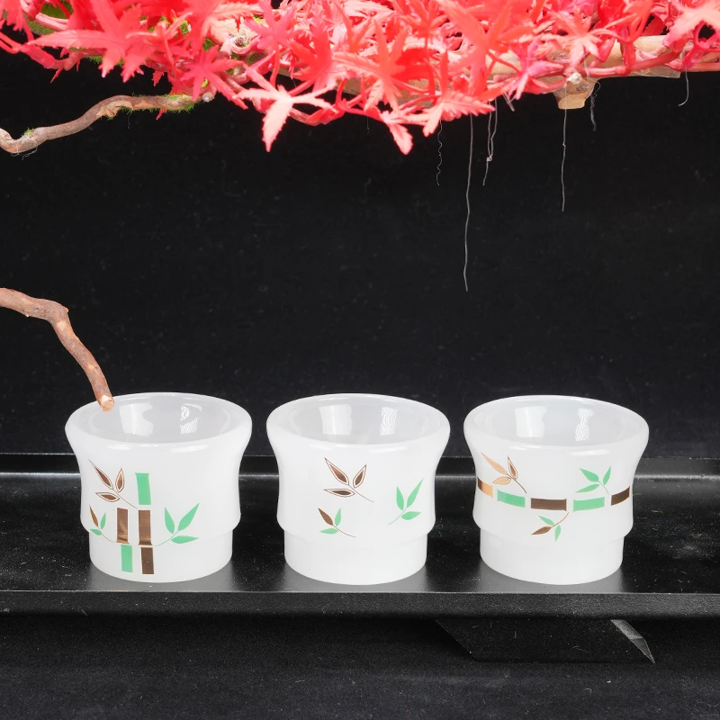 竹子竹节琉璃高颜值茶具主人杯对杯礼盒套装网红茶器客厅轻奢茶具