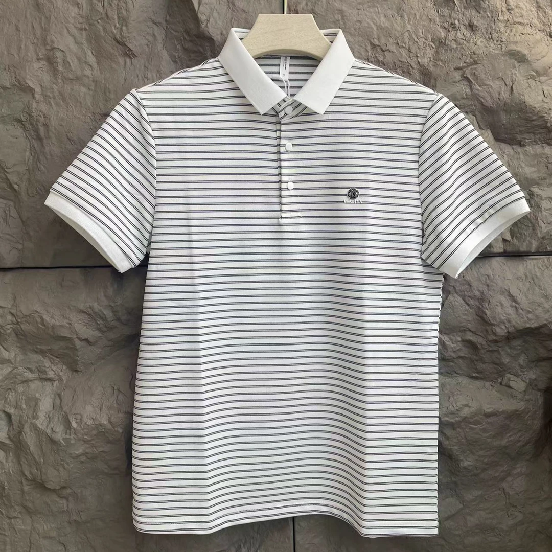 8712男士夏季经典百搭条纹polo衫