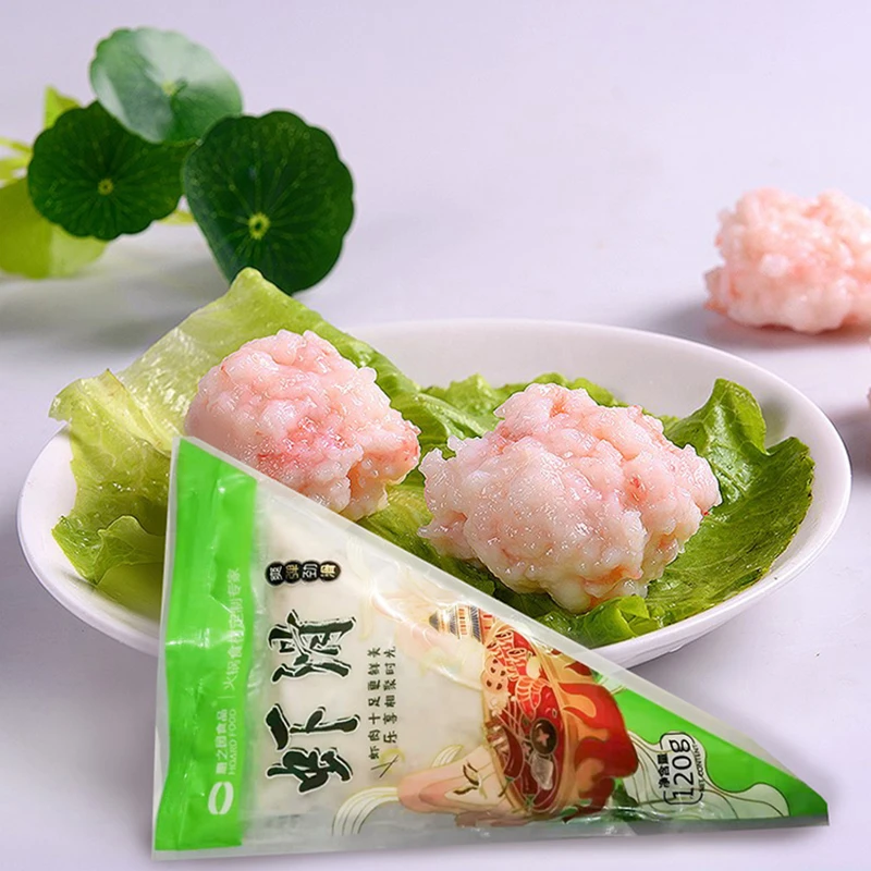 虾滑火锅食材120g*2袋家用丸子虾丸新鲜三角包青虾滑商用鲜嫩鲜美