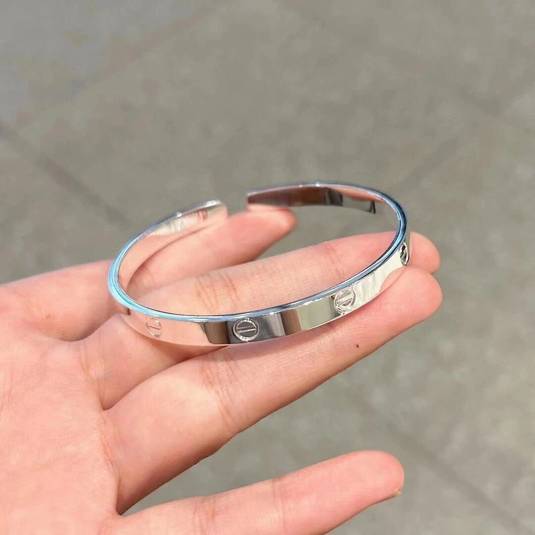 足银手镯 【4号】足银999.9卡家轻奢开口手镯百搭情侣简约