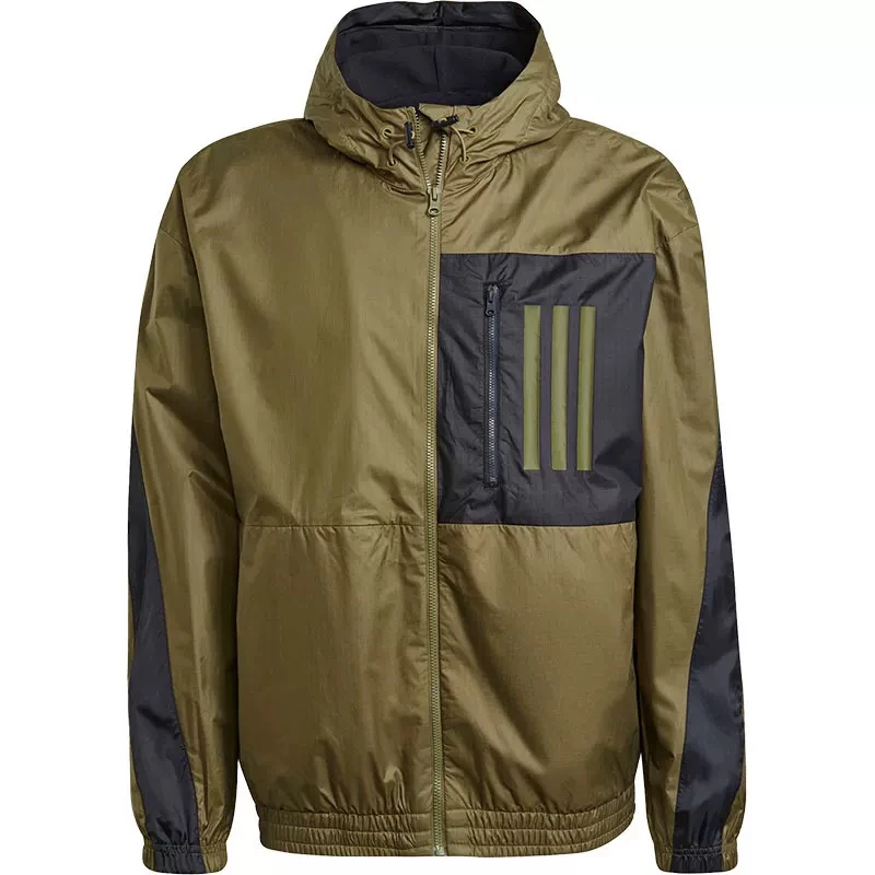 Adidas/阿迪达斯正品男子运动休闲 宽松连帽防风夹克外套 GT3744