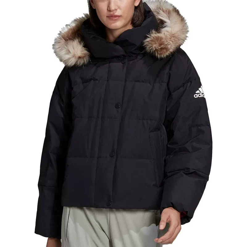 Adidas/阿迪达斯三叶草 女子冬季连帽保暖户外运动羽绒服 GF0004