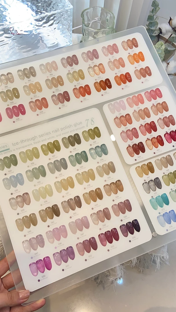 茗伊78色冰透裸色系指甲油胶2025年新款果冻透色美甲店专用美甲胶