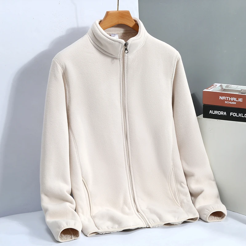 摇粒绒外套女2023新款秋冬加厚保暖双面颗粒绒户外内胆抓绒卫衣