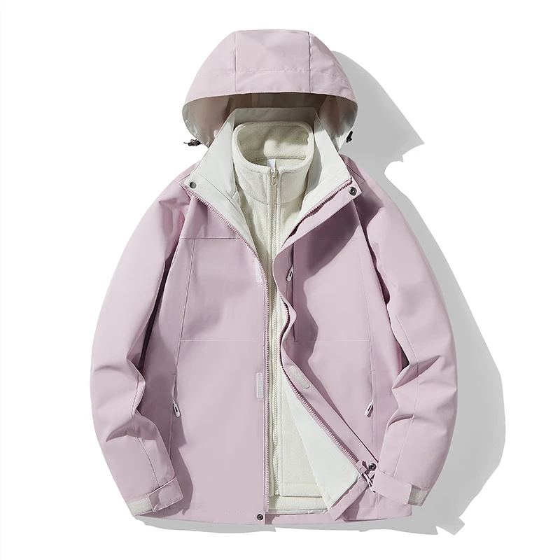 新款户外秋冬季冲锋衣男女三合一可拆卸内胆保暖山系外套潮登山服