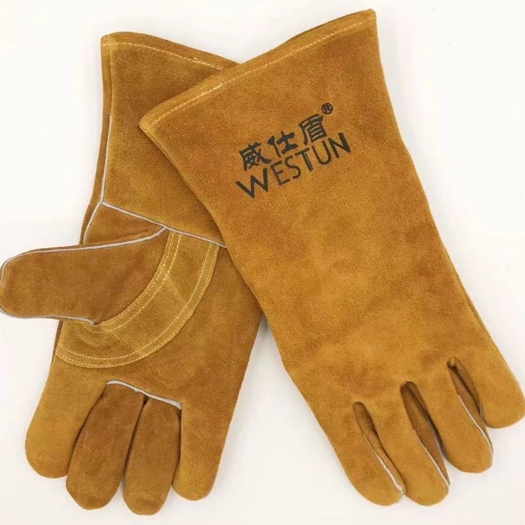 G-2015双层加托防火线电焊手套 防烫 防穿刺 耐磨 耐酸碱 (2副裝）