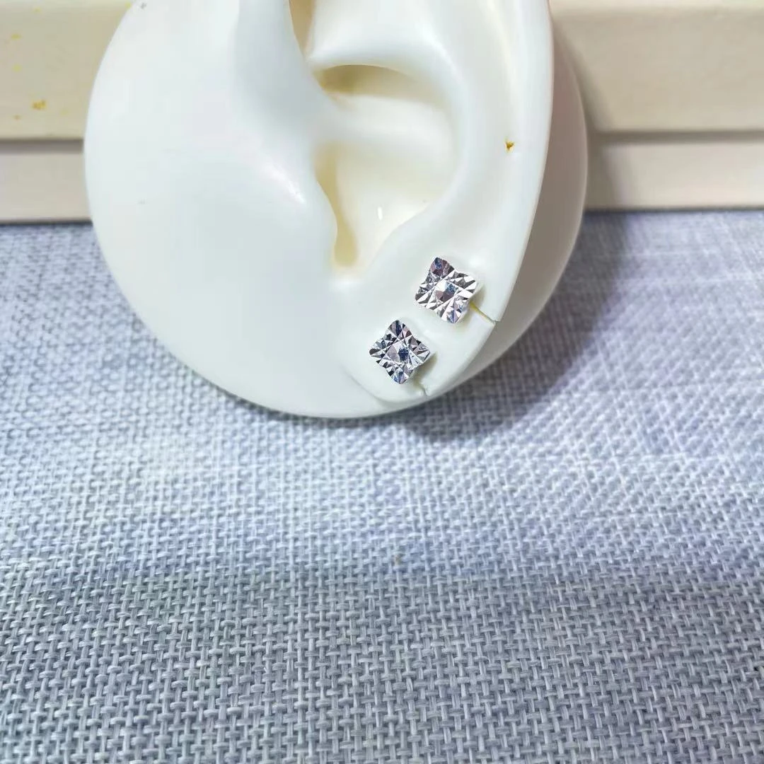 PT950铂金耳饰  简约方形耳钉  气质百搭 S 03002