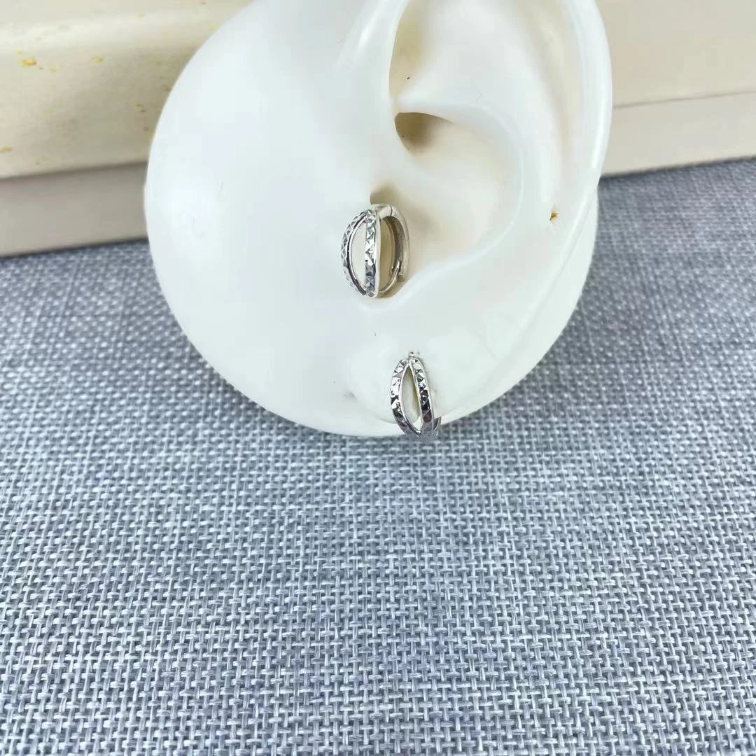 PT950 铂金耳饰  双杆满天星耳扣  气质百搭 内径约9mm   S 26008