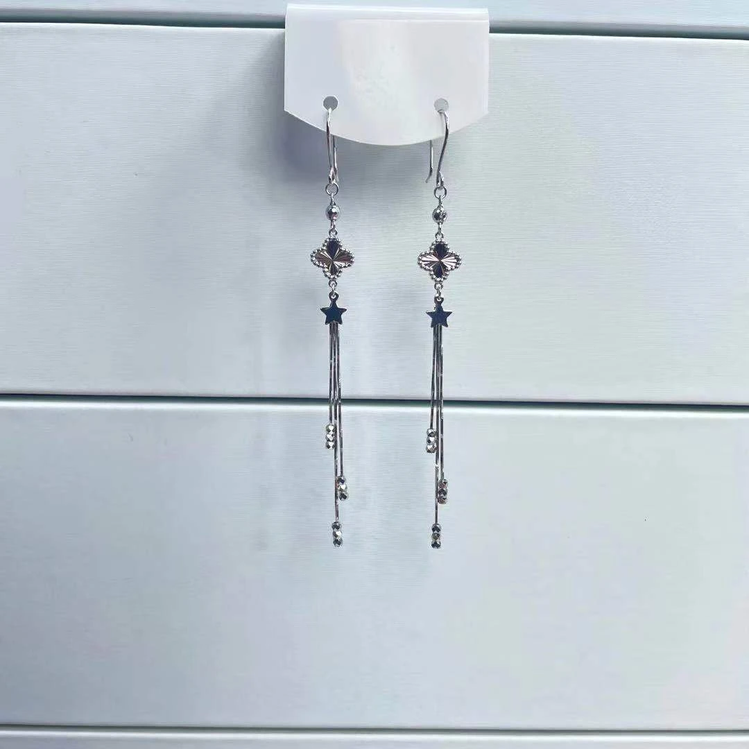 PT950 铂金耳饰 四叶草流苏耳钩  气质时尚 S 21005