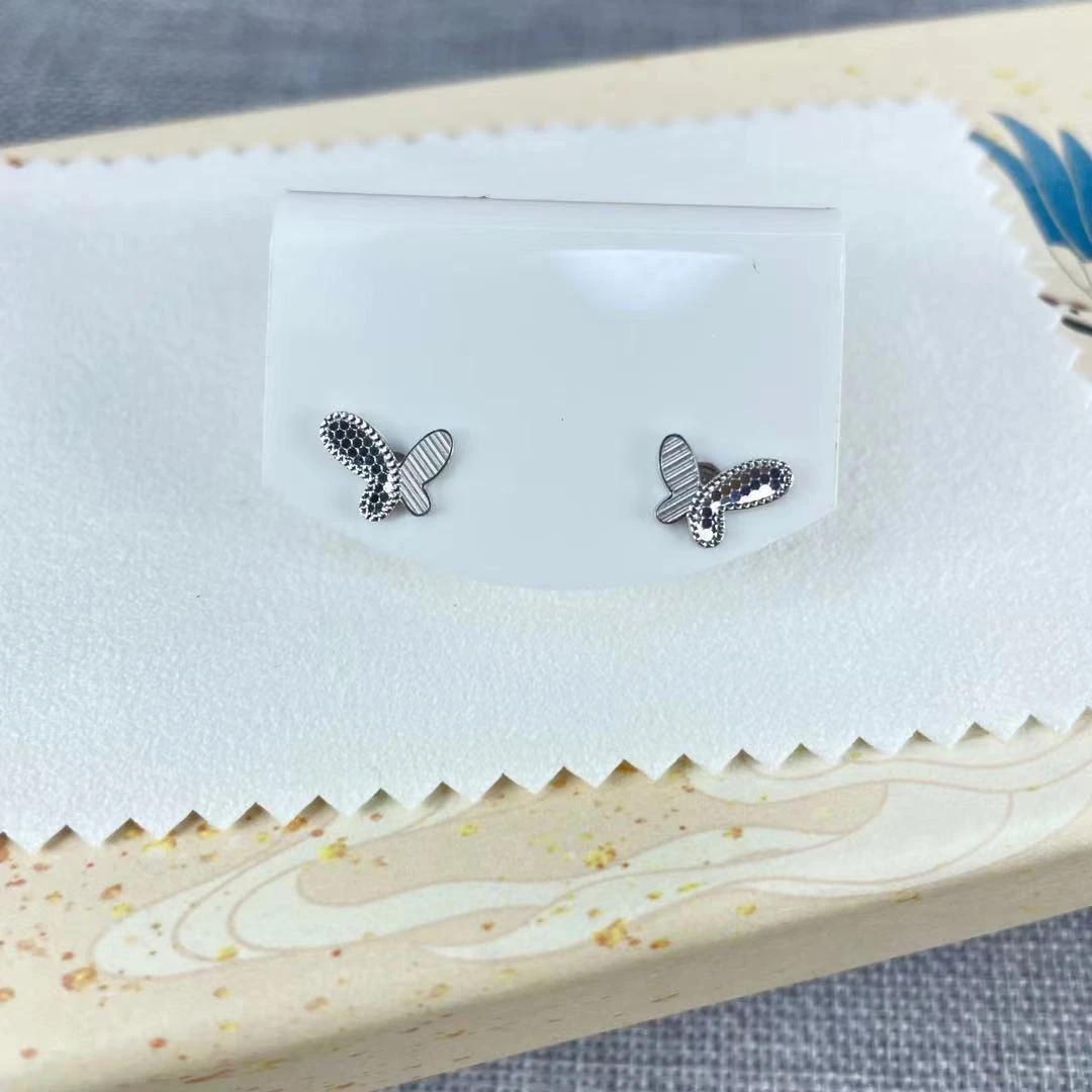 PT950铂金耳饰   鱼鳞蝴蝶耳钉  时尚百搭 S 93035 93025