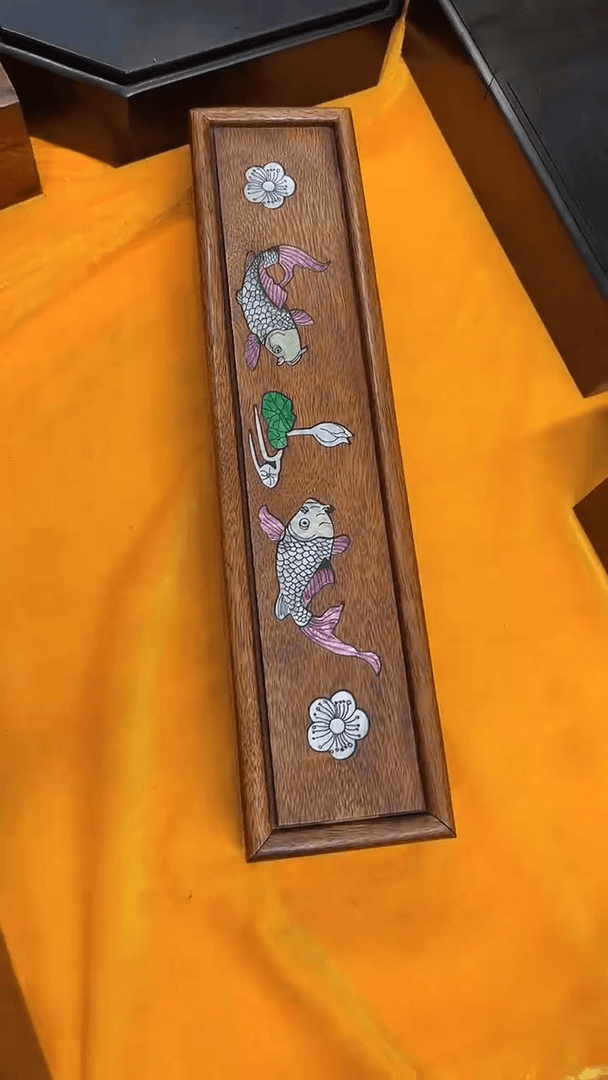 【闪购商品】木连年有余螺钿线香盒