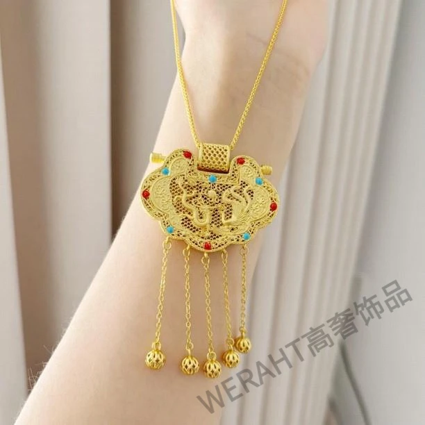 铜合金吊坠 时尚天子门生凤凰项链龙凤呈祥精致烧蓝精