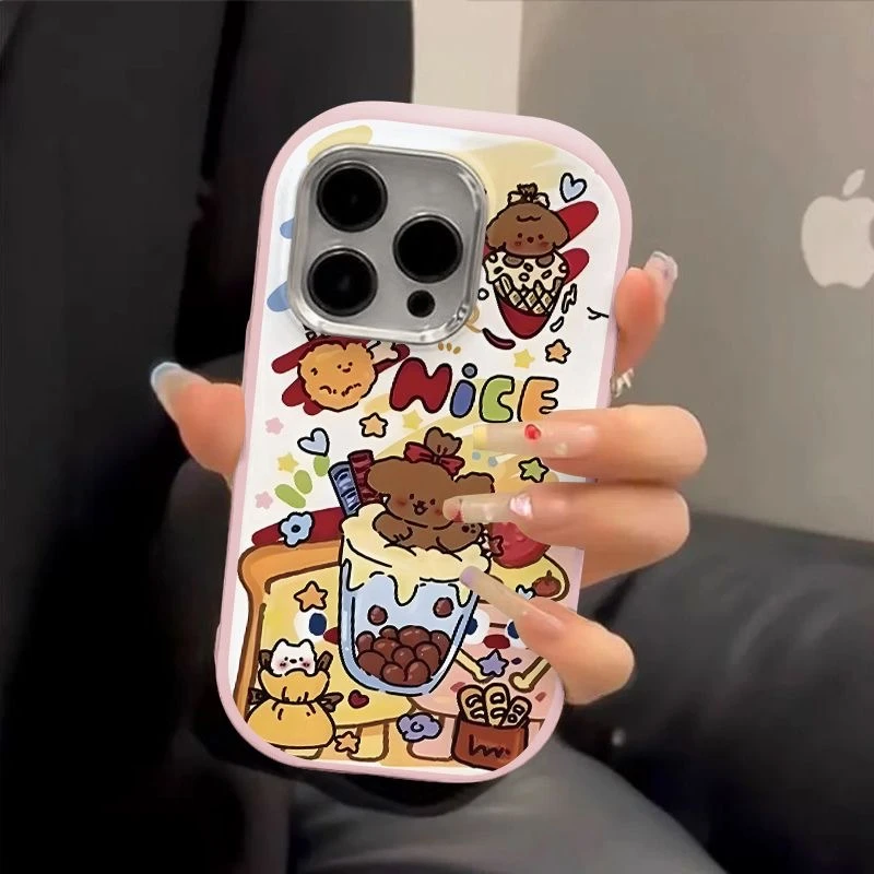 小狗金属框苹果华为荣耀vivo小米oppo手机壳卡通iPhone15