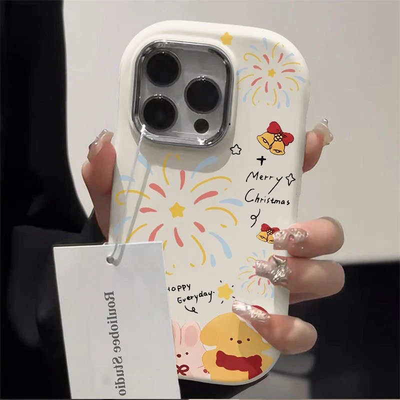 烟花动物金属框苹果华为荣耀vivo小米oppo手机壳卡通iPhone15