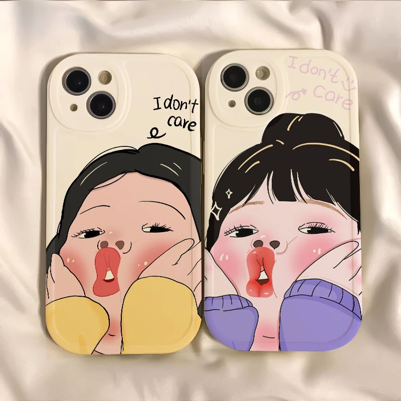 黄衣女孩苹果华为荣耀vivo小米oppo手机壳卡通iPhone15/14软壳