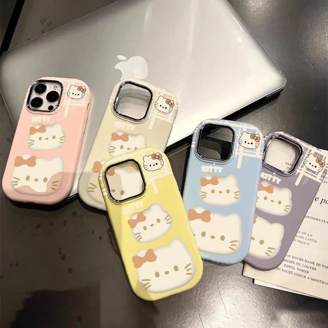 kt猫金属框苹果华为荣耀vivo小米oppo手机壳卡通iPhone15