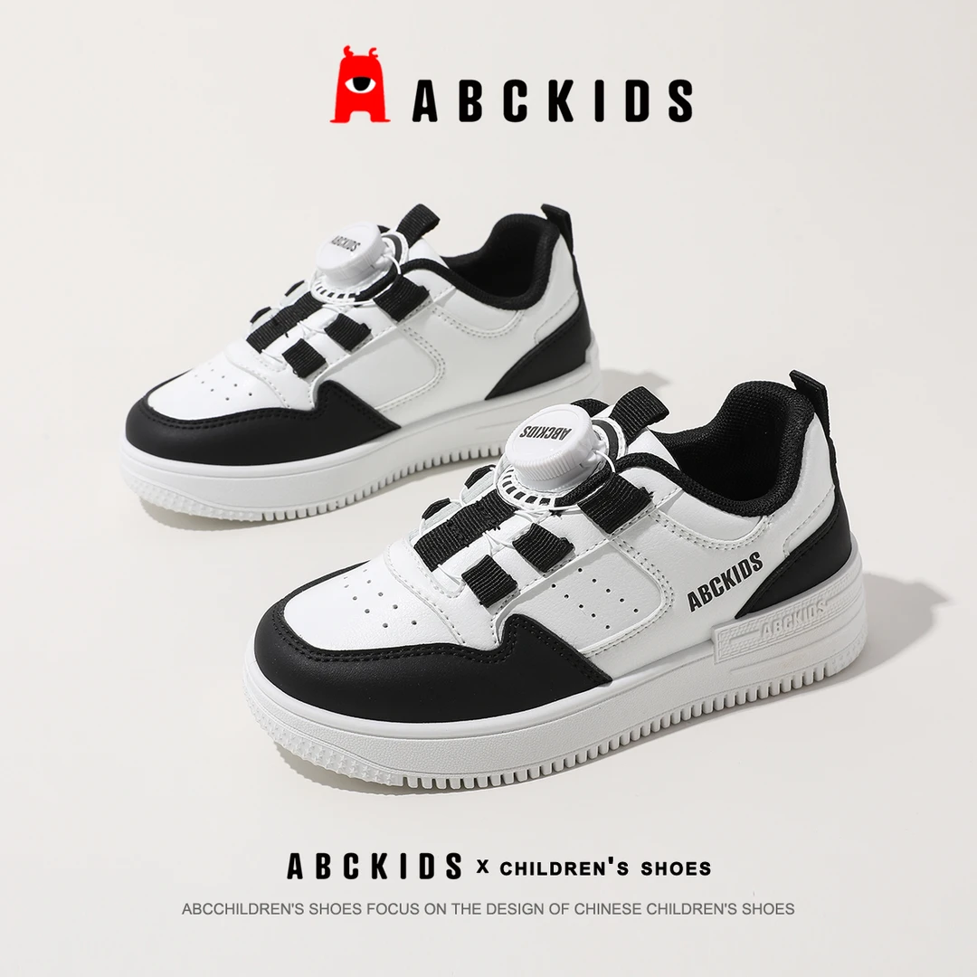 abckids儿童童鞋2024春季新款男童小白鞋女童软底板鞋防滑运动鞋