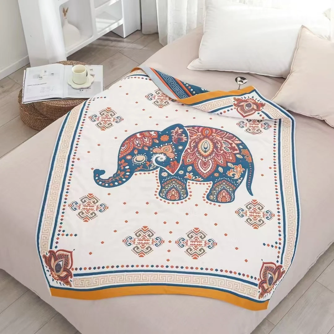 面包被【吉象】1.2X1.5米 纯棉纱布 成人休闲午睡亲肤儿童被子