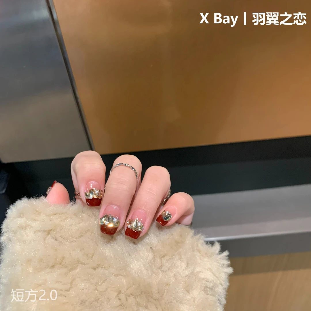 「羽翼之恋」X Bay-Nail丨手工穿戴甲/节日系列美甲短甲高品小众