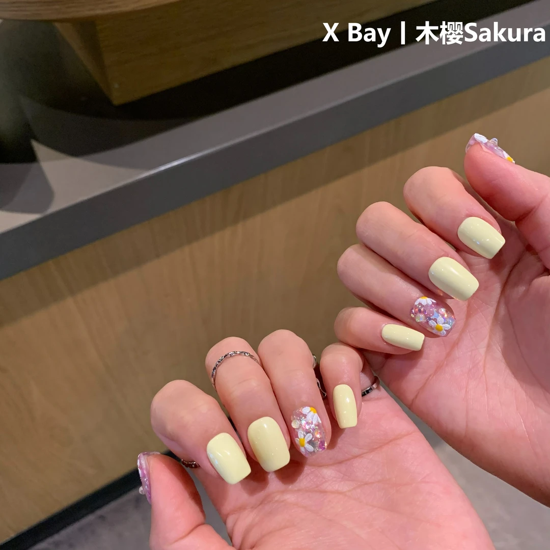 「木樱Sakura」X Bay-Nail丨手工穿戴甲/手绘短甲日常小众美甲百搭