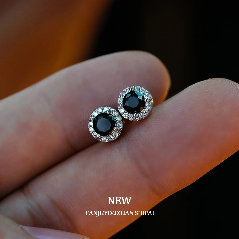 钛钢耳饰 微镶满锆耳钉小众个性潮流痞帅单只磁性耳扣无需耳洞