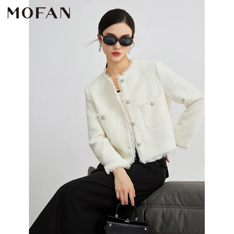MOFAN摩凡秋新款奶白短外套MDW373799