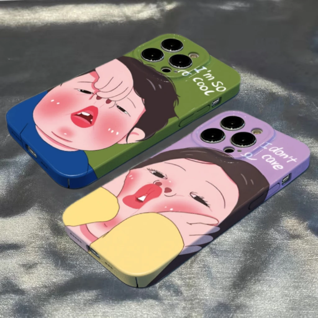 苹果/华为/小米/oppo/vivo搞怪男孩女孩14手机壳iPhone15菲林硬壳