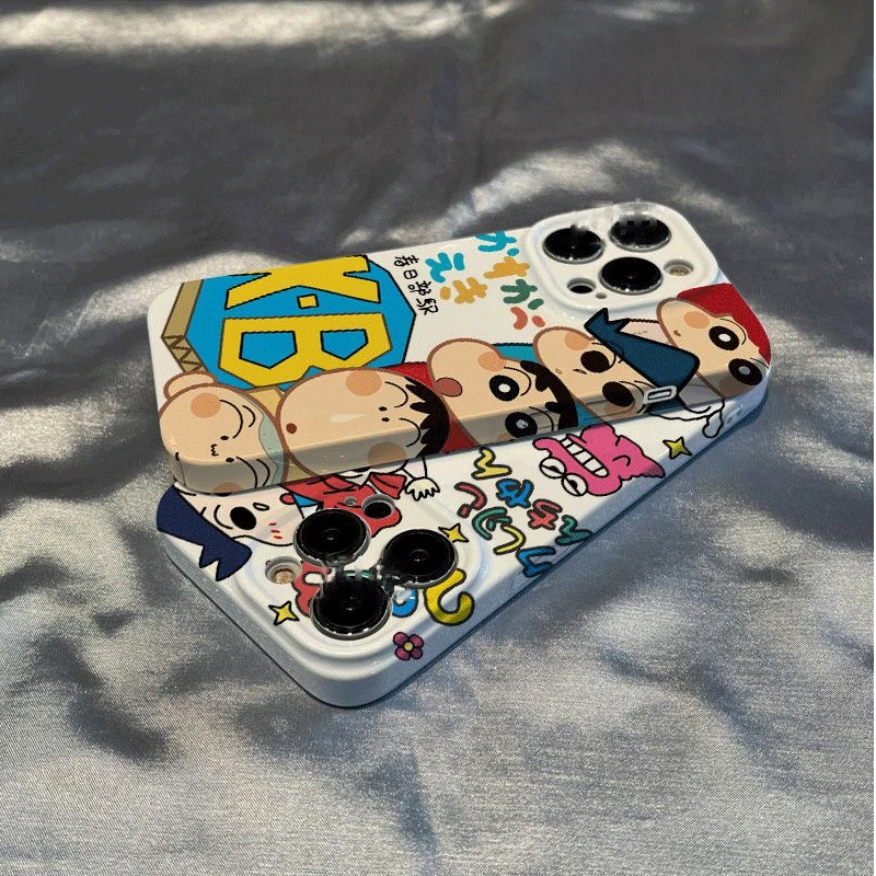 蜡笔小新情侣菲林壳苹果14/iphone13全包精孔12promax/11硬手机壳