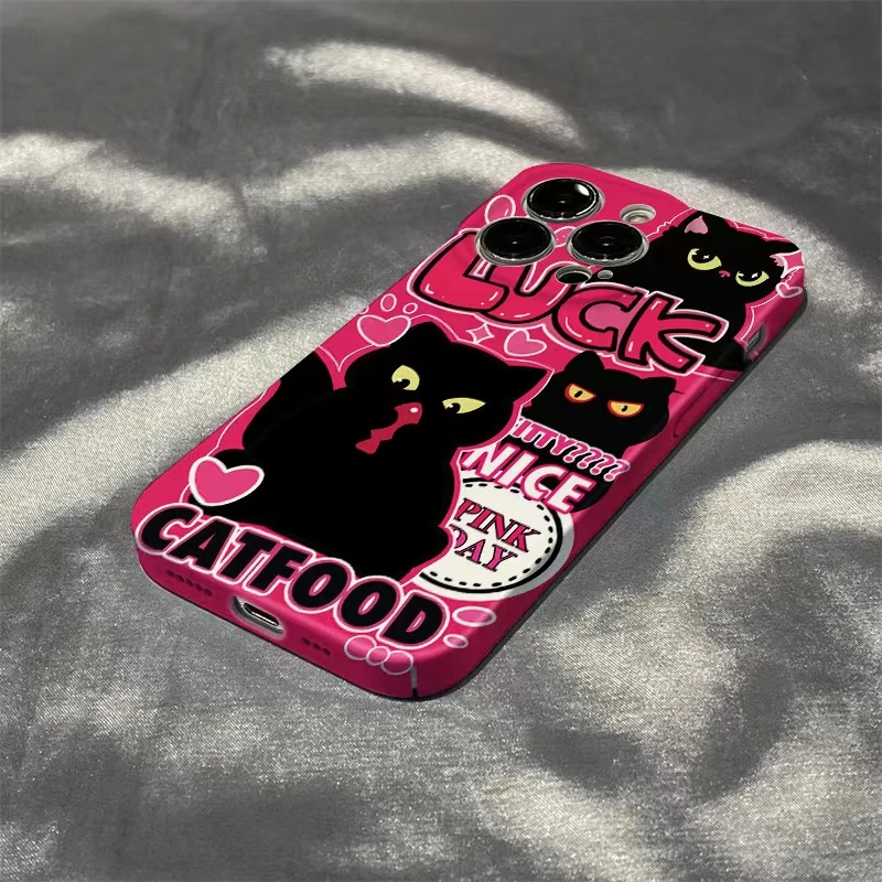 LUCK神秘黑猫苹果14ProMax手机壳iPhone13/12/11/xr菲林壳
