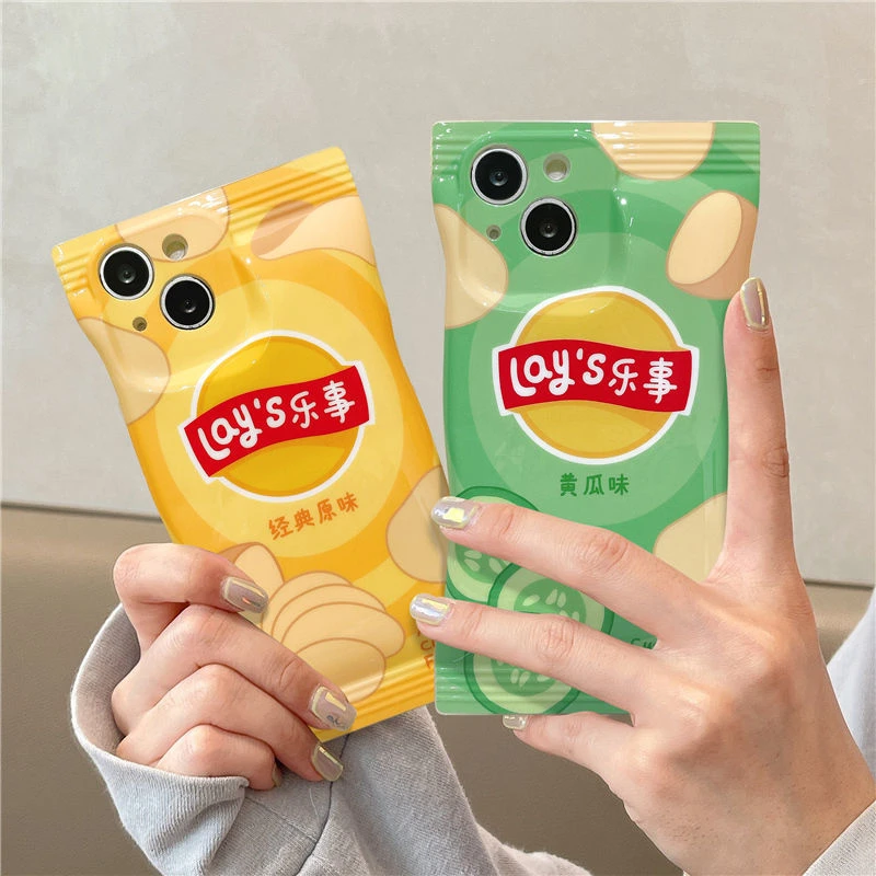 乐事薯片iPhone14手机壳苹果13promax/11/XR情侣xr67/8plus零食袋
