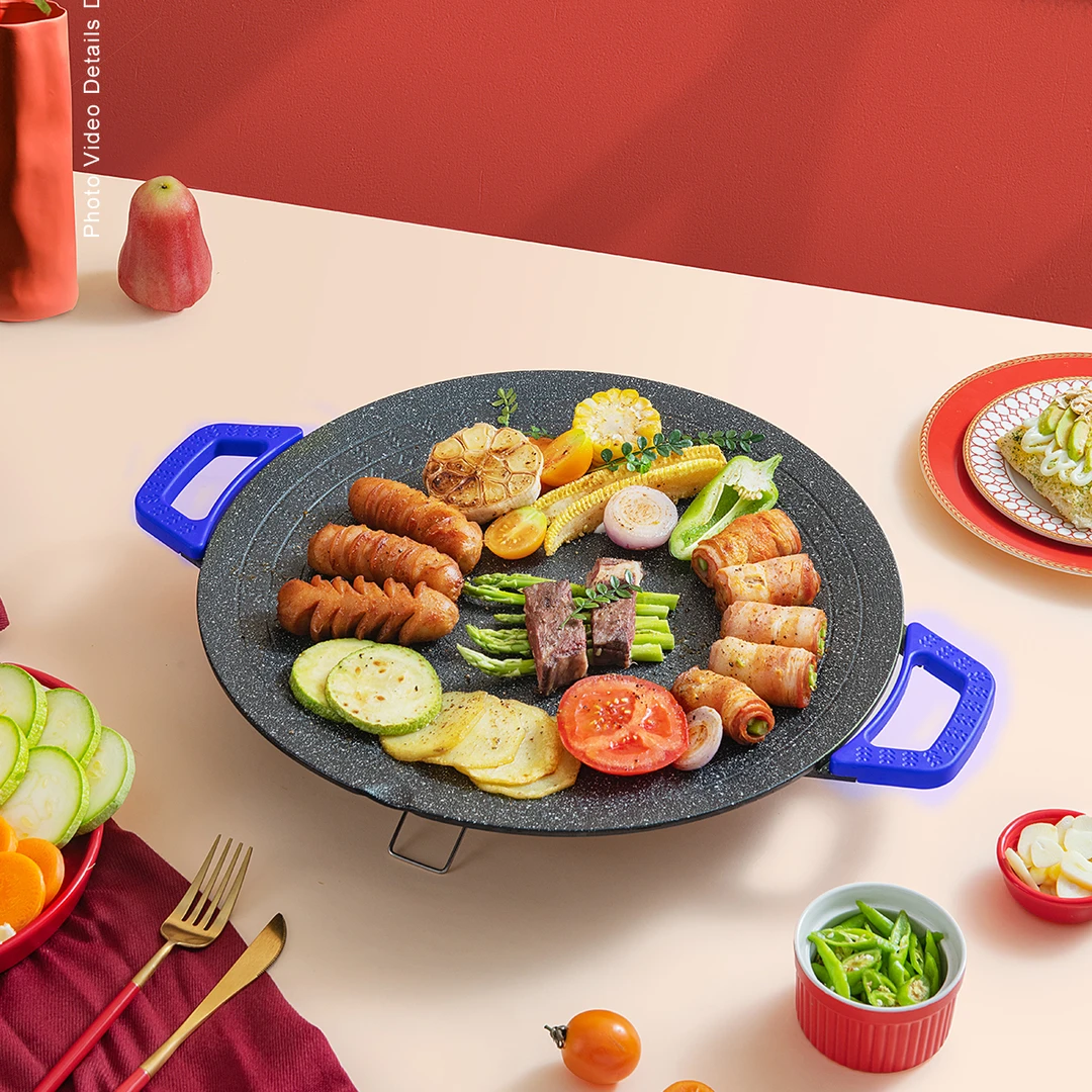 工厂尾单36CM电烤盘不粘锅烤肉BBQ