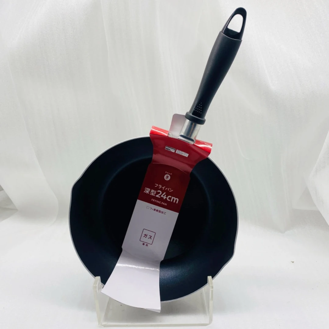 日本大金涂层24CM小炒锅不粘锅带导流口一人食情侣锅宿舍租房炒锅