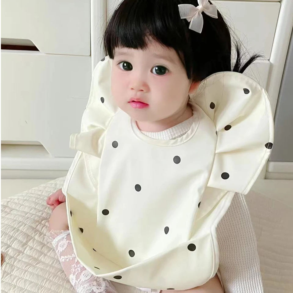 【波点款】饭兜婴儿洋气防水薄款婴童防脏