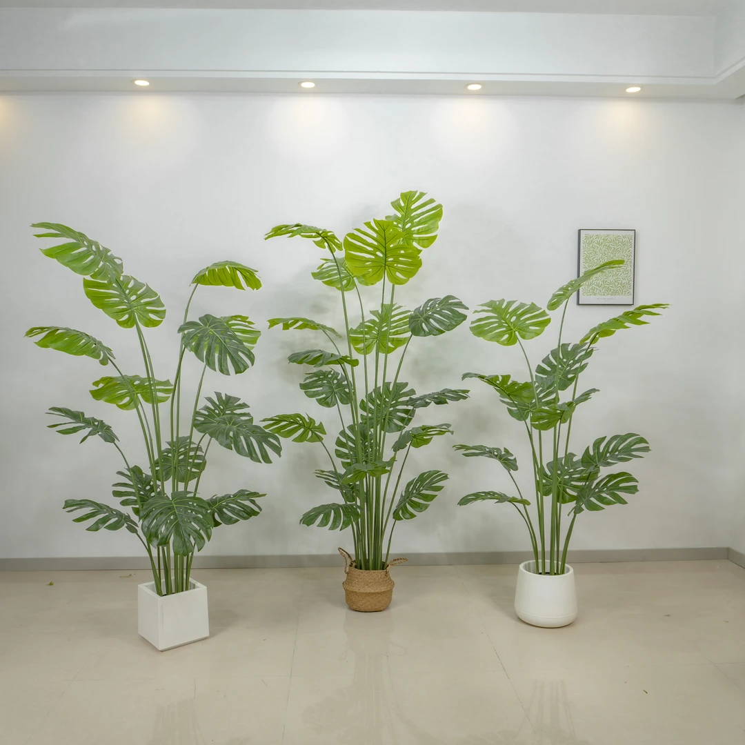 北欧ins风仿真植物仿生绿植装饰摆件假龟背竹客厅室内落地盆栽树