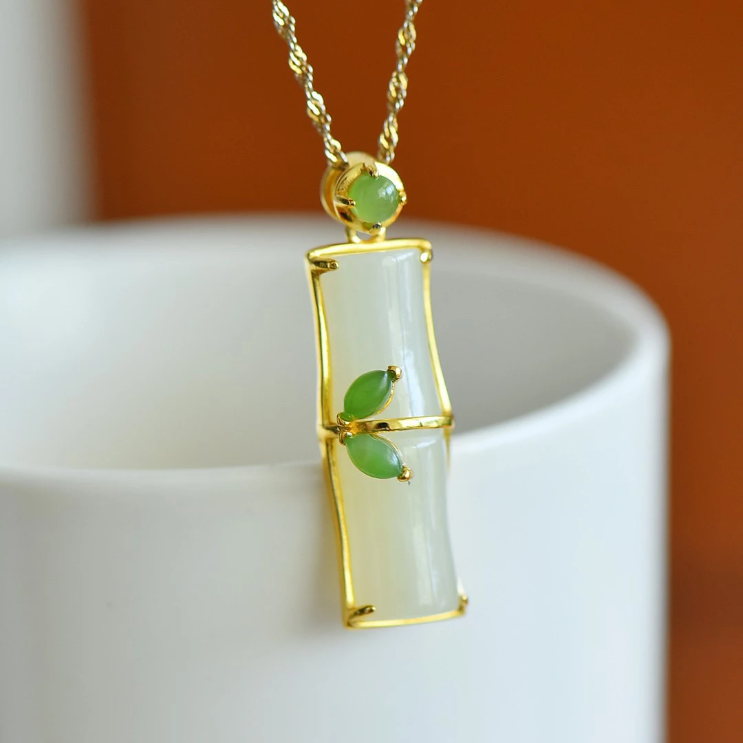 s925银镶和田玉节节高升吊坠多样性不含链4272#