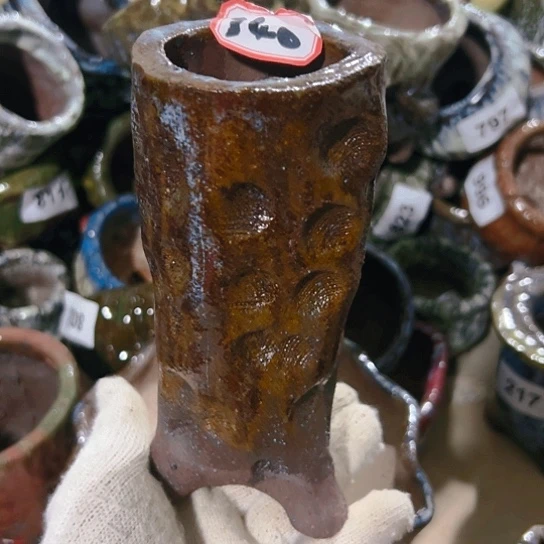 红陶粗陶花盆手工