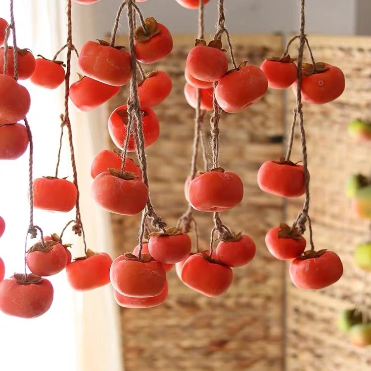 【2条柿柿如意】仿真柿子墙上挂件果实客厅餐厅墙壁装饰田园