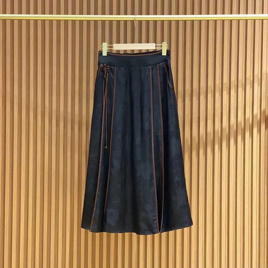 【香云纱提花素绉缎】马面裙气质新中式品质优雅半裙夏季休闲半身裙