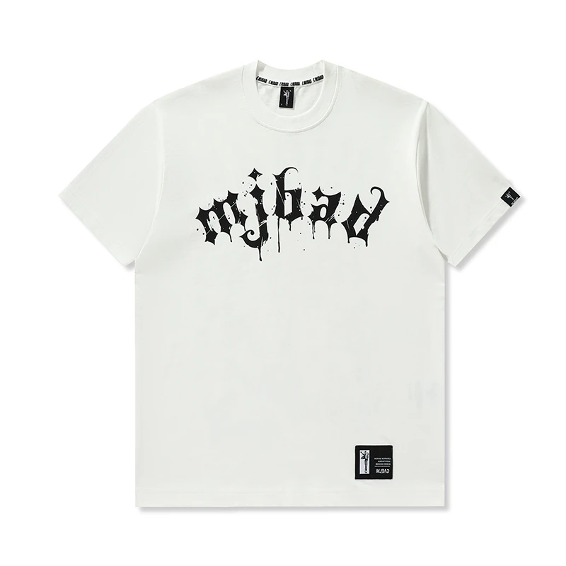 MJBAD夏季男女实体同款2023圆领短袖T恤高奢纯棉潮牌圆领半袖体恤