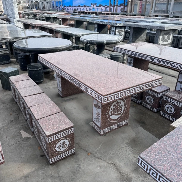 大理石花岗岩石桌石凳户内外家庭院公园广场凉亭长条凳