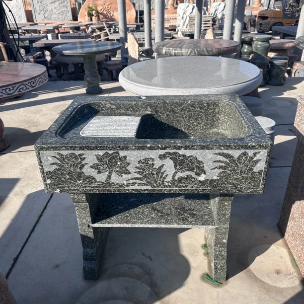 室外大理石洗衣池阳台石头洗衣槽户外洗手盆庭院院子花岗岩洗手池