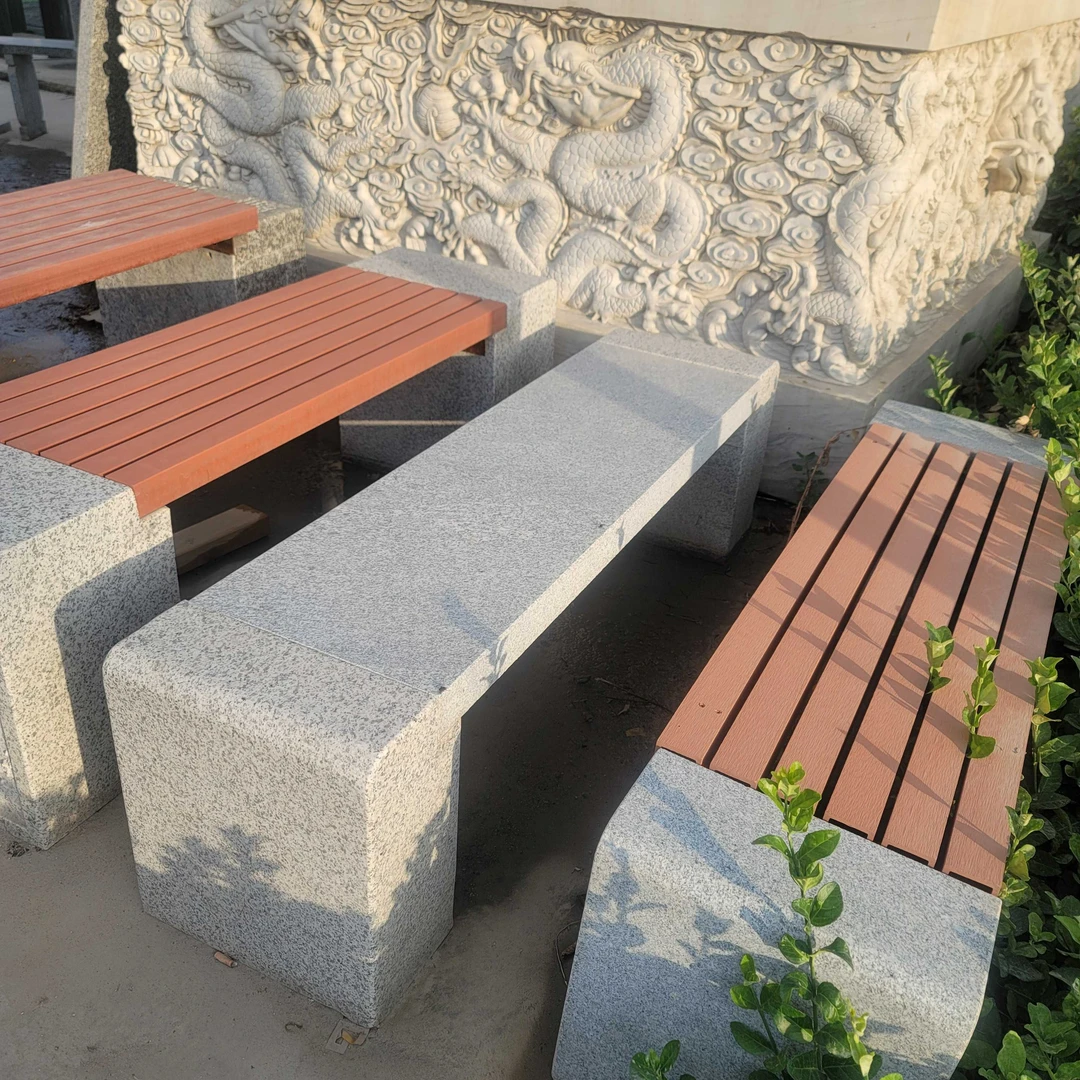 石桌石凳庭院一套户外花园天然花岗岩长方石头桌子家用大理石圆桌