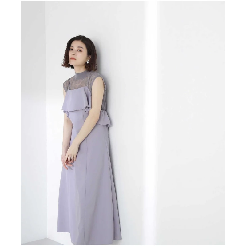 【MonTendre】夏季新款 N 时尚气质纯色褶边吊带连衣裙