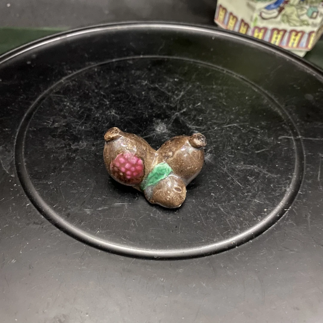 单只价格景德镇雕塑瓷厂手绘石榴陶瓷茶宠笔架筷子架茶玩茶道