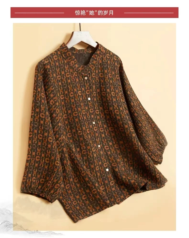 桑蚕丝重磅香云纱冠乐绉百搭复古新中式气质开衫衬衣外套2380