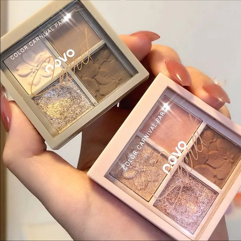 【富燕儿专属】买一送一四色眼影防水哑光便携闪粉珠光化妆品高颜值