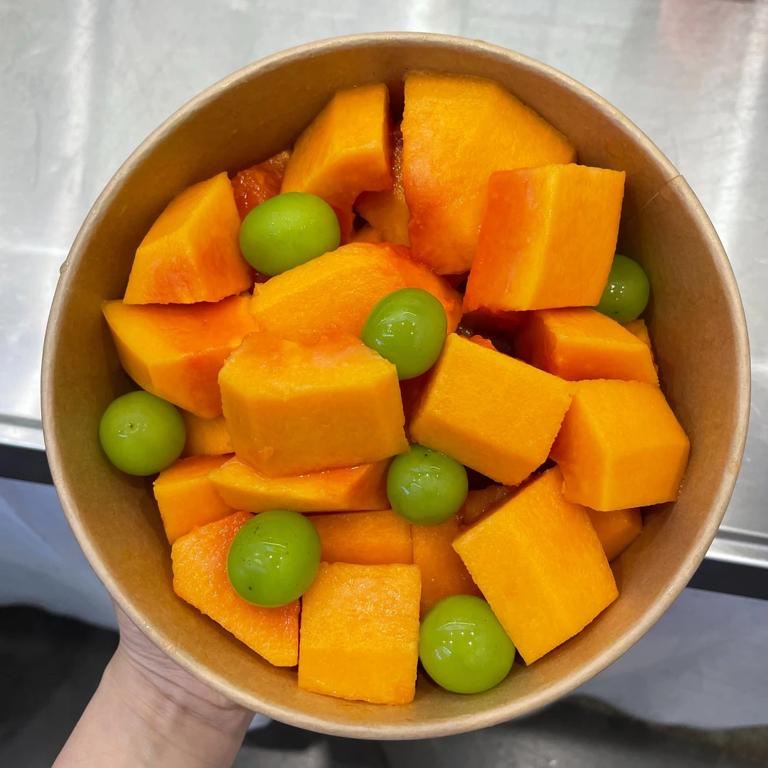 水果木瓜青提双拼果切 约700g
